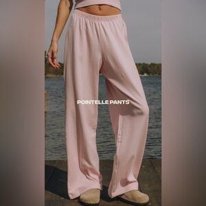 Daily Drills Pink Straight Leg Pointelle Pants